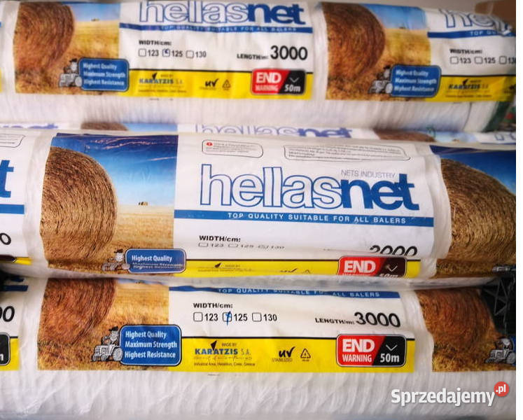 Siatka rolnicza Hellasnet 125x3000 do pras słomy wielkopolskie sprzedam