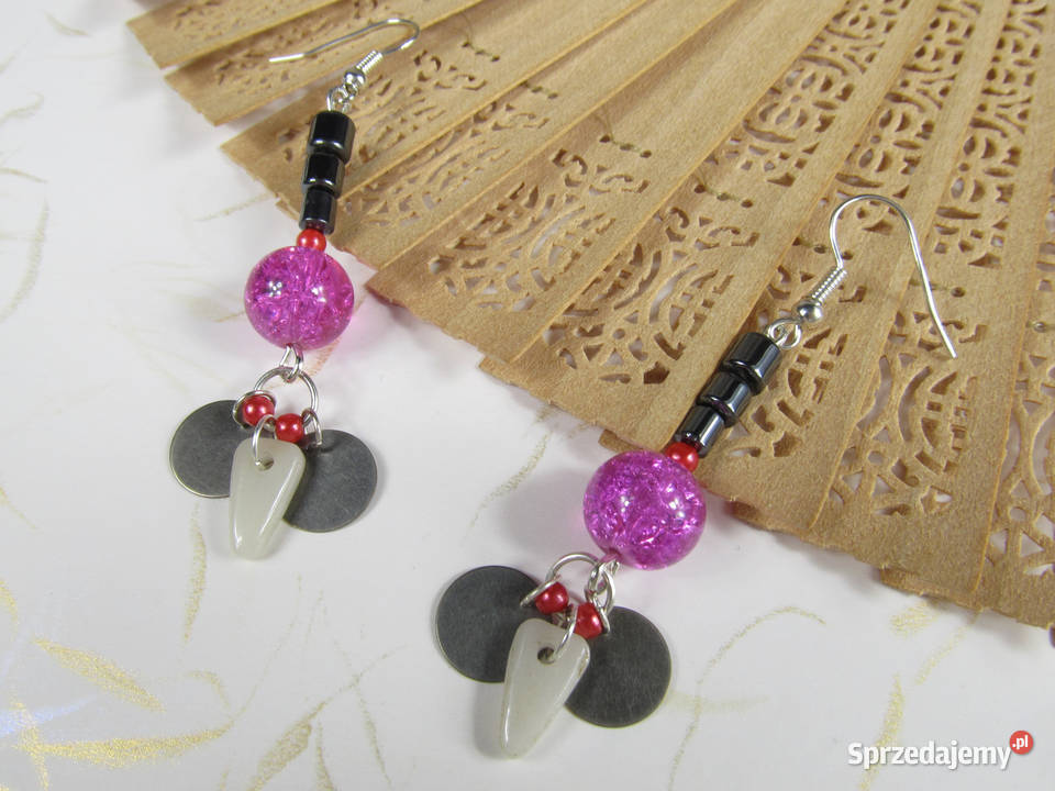 Bransoletka kolczyki zestaw biały grafitowy sprzedam