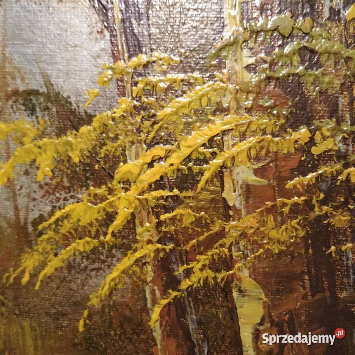 vintage obraz olejny na płótnie pejzaż górski Piła sprzedam