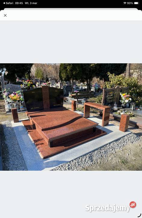 NAGROBEK GRANITOWY PODWÓJNY Z MONTAŻEM GRANIT Pozostałe usługi