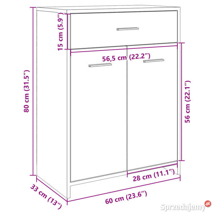 Szafka łazienkowa dąb sonoma 60x33x80 płyta Warszawa