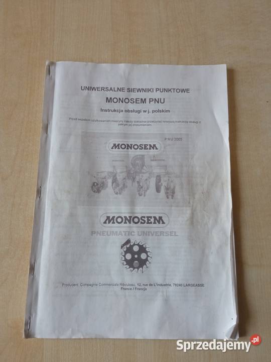 Siewnik monosem pnu hydrauliczne znaczniki nieuszkodzony Mroczeń