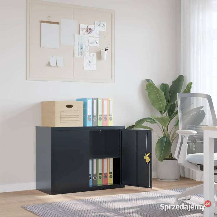 Szafka na dokumenty antracytowa 90x40x70 stalowa Pozostałe Warszawa