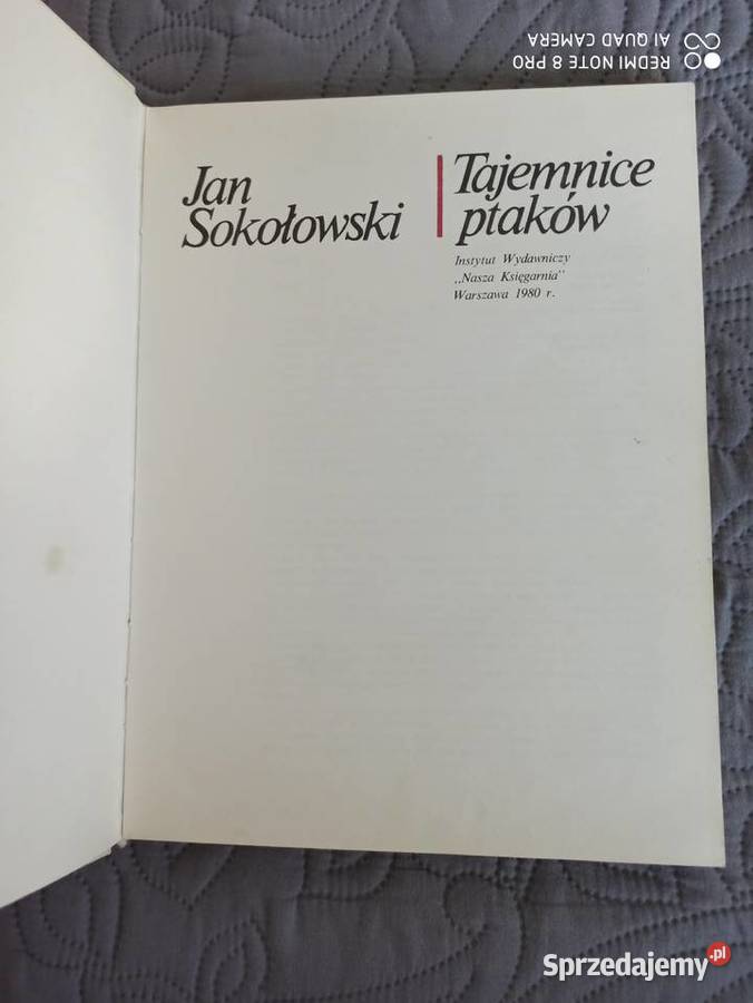 TAJEMNICE PTAKÓW Jan Sokołowski Warszawa