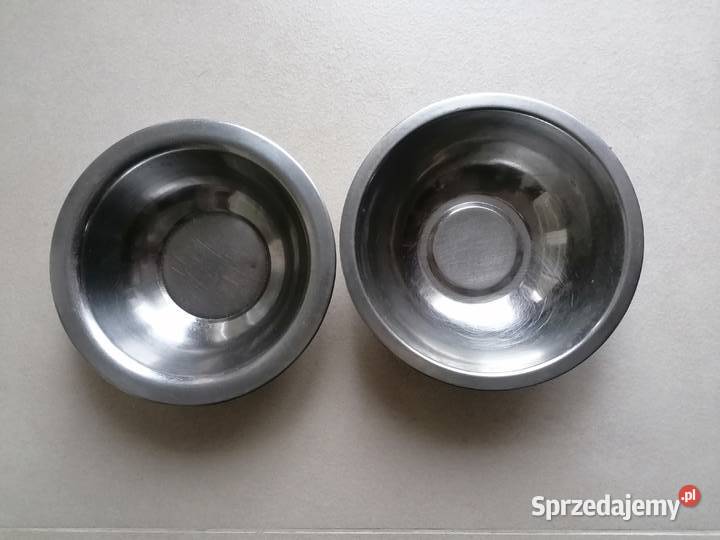 Dwie metalowe miski ze stali niedzewnej o Łódź