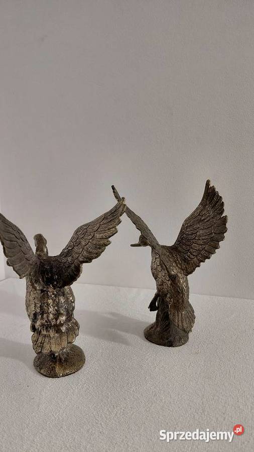 Para Posrebrzanych Figur kaczek Krzykawa