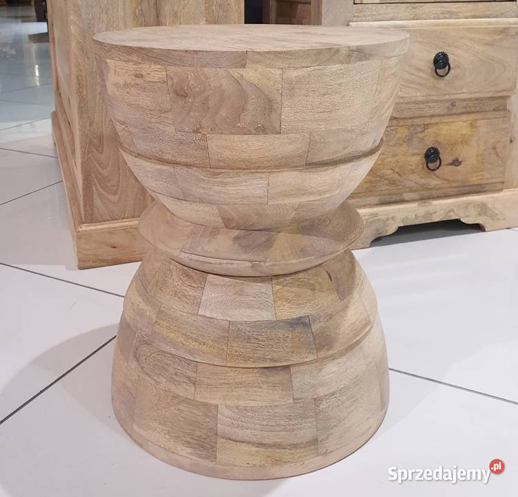 Jasny drewniany stolik stołek kwietnik okrągły z 38cm Stoły, krzesła, biurka Lublin