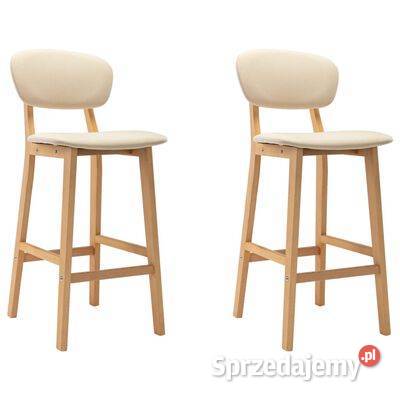 vidaXL Stołki barowe 2 kremowe tapicerowane Stołki i taborety mazowieckie Warszawa
