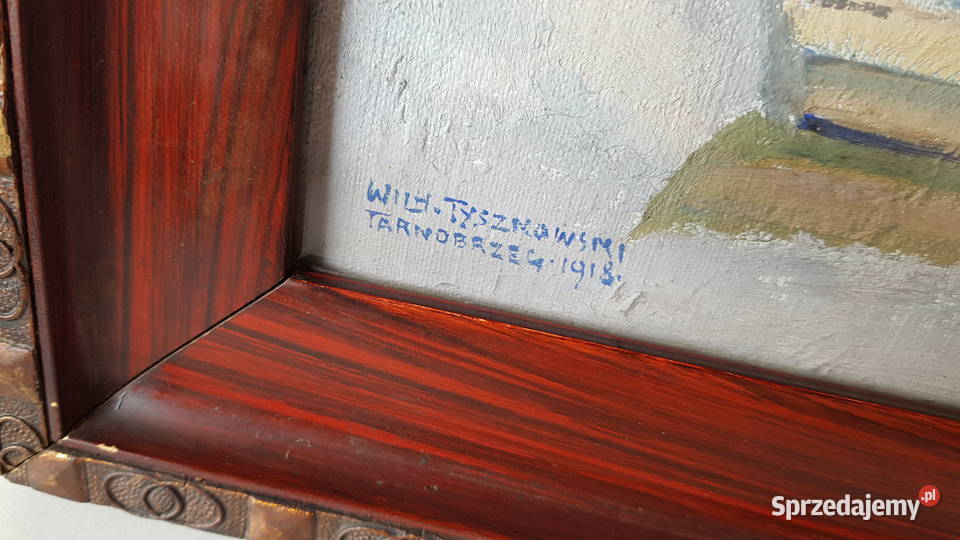 Obraz olejny z 1918 roku sygnowany Wilhelm Dąbrowa Górnicza