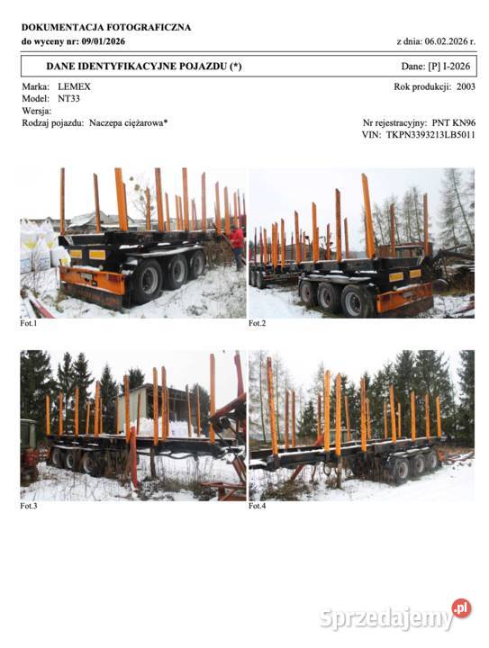 Syndyk sprzeda naczepę Lemax model NT33 2003 Pozostałe Bolewice