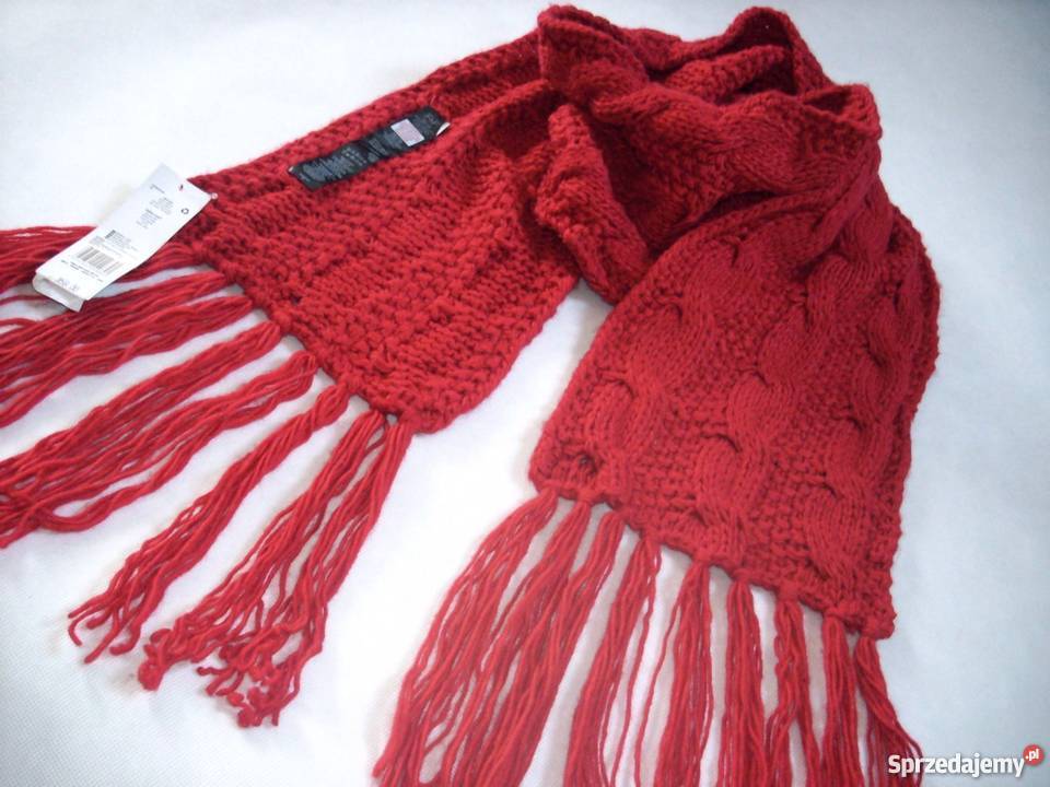 FF ciepły NOWY szal gruby warkocze