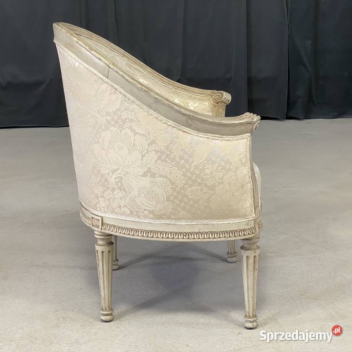 Fotel Ludwik XVI francuski tapicerowany styl