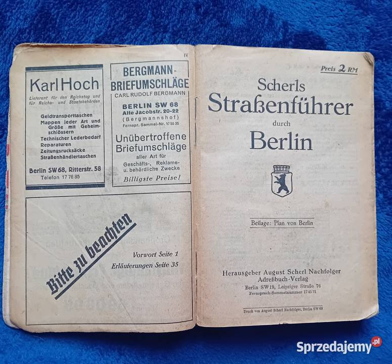 Scherls Strassenfuehrer durch Berlin wykaz ulic Koźminek