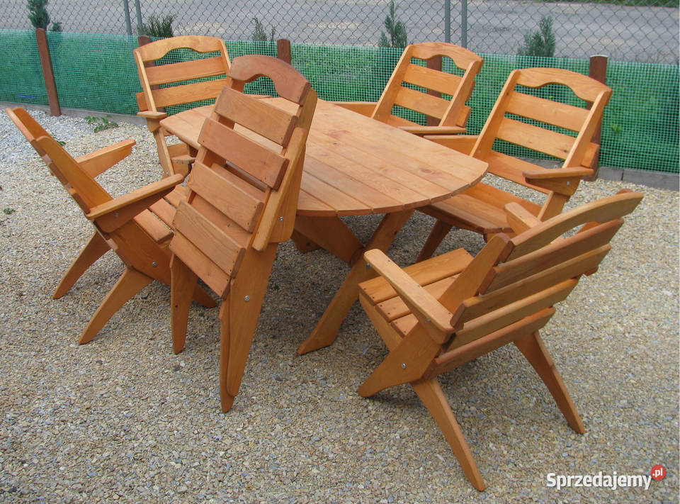 Zestaw drewnianych mebli ogrodowych składanych Kalety sprzedam