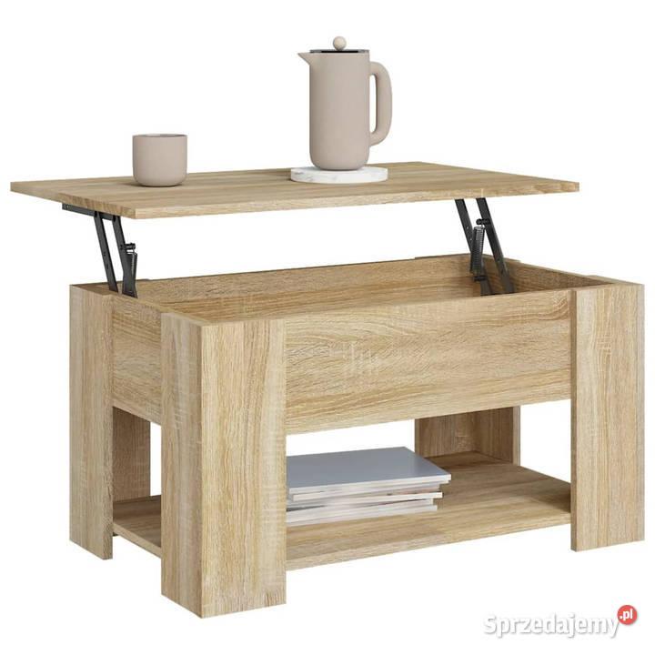 Stolik kawowy dąb sonoma 79x49x41 materiał Warszawa