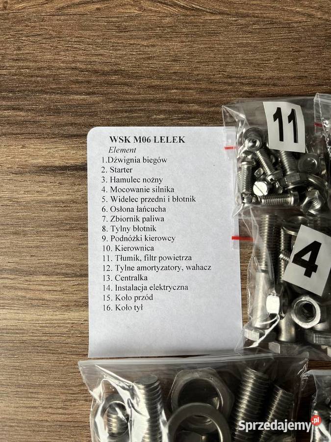 NOWY KOMPLET ŚRUB ŚRUBY NIERDZEWNE WSK 125 LELEK Bielsko-Biała