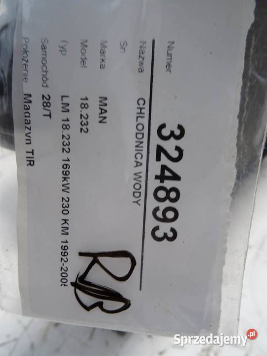 CHŁODNICA WODY 81066200084 RADIATOR sprzedam