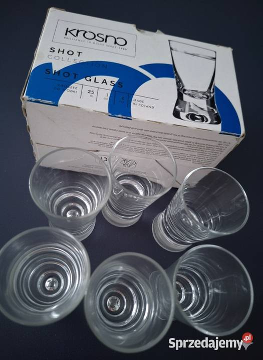zestaw 6 kieliszków do wódki 25ml marki Krosno Gliwice sprzedam