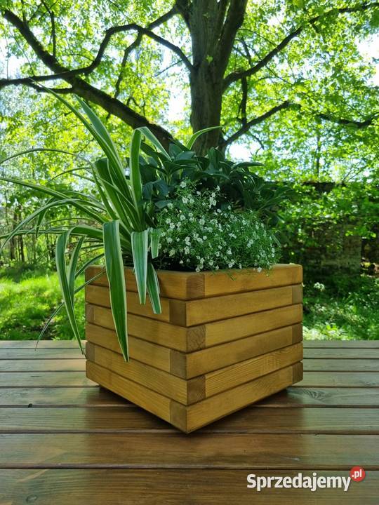 Donica drewniana sosnowa KWADRATOWA Ogród sprzedam