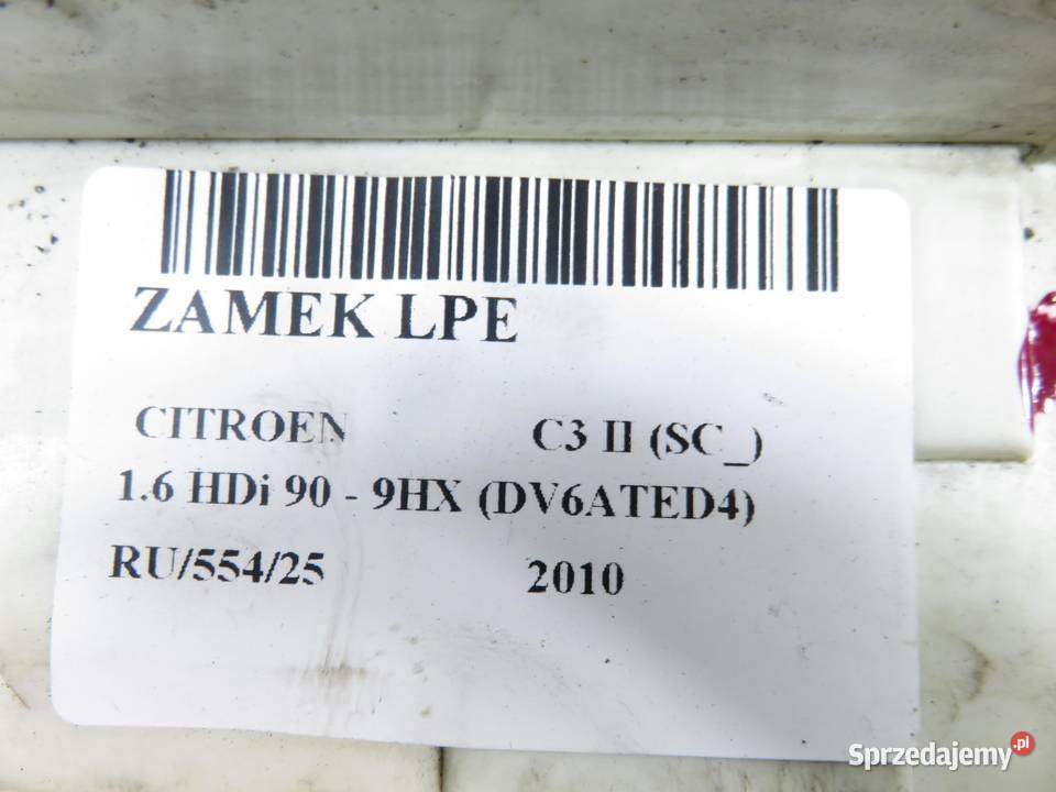 ZAMEK LEWY PRZEDNI CITROEN C3 II SC PSA836153 małopolskie