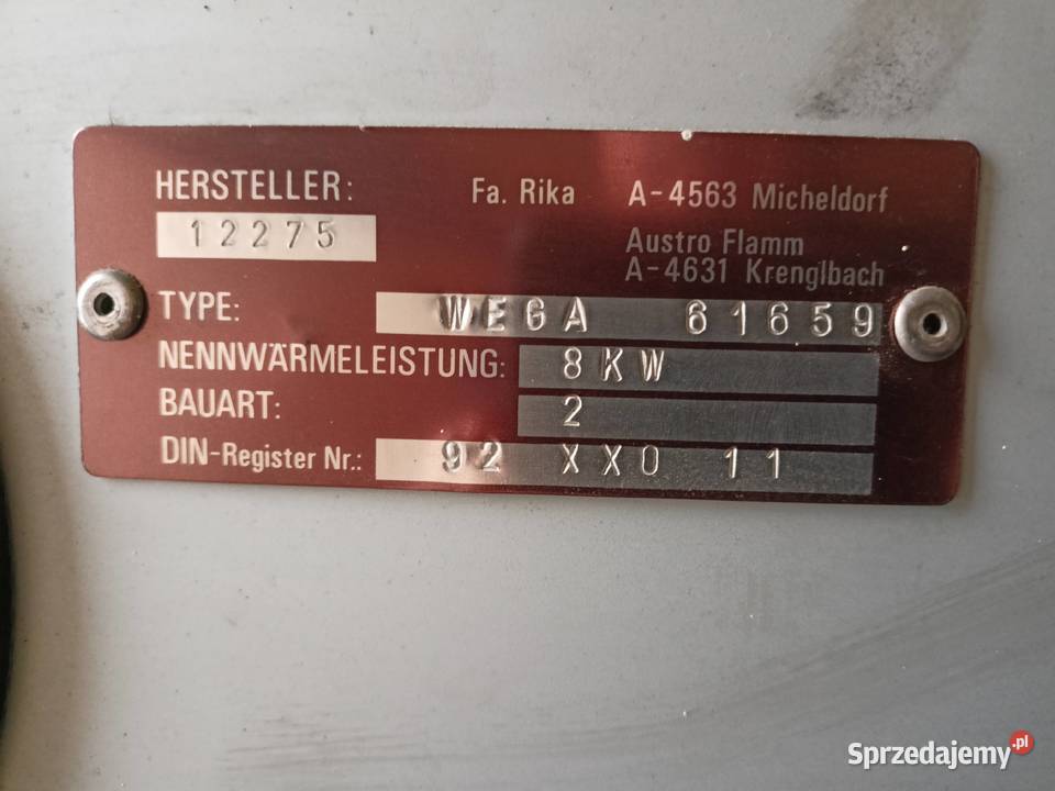 Kominek niemiecki WESA oryginał powierzchnia do