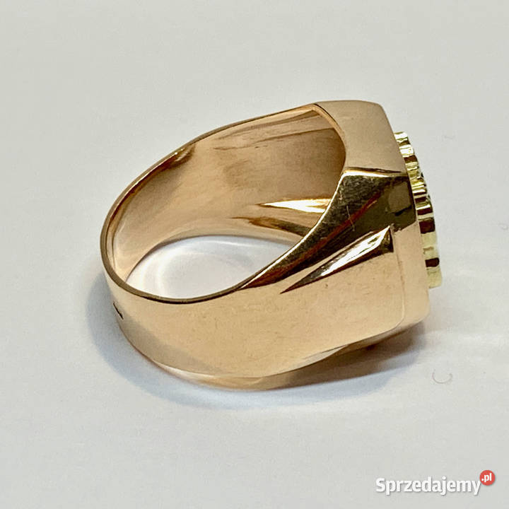 Złoty SYGNET męski 585 14K herbowy masywny mazowieckie Warszawa