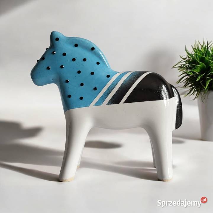 Koń Konik ceramiczny ręcznie malowany zdobiony Sierakowice