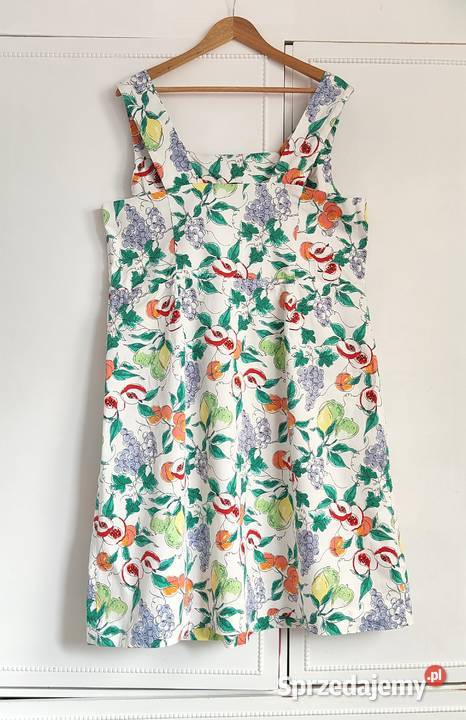 Sukienka TU retro pin up owocowy wzór winogrona Szczecin