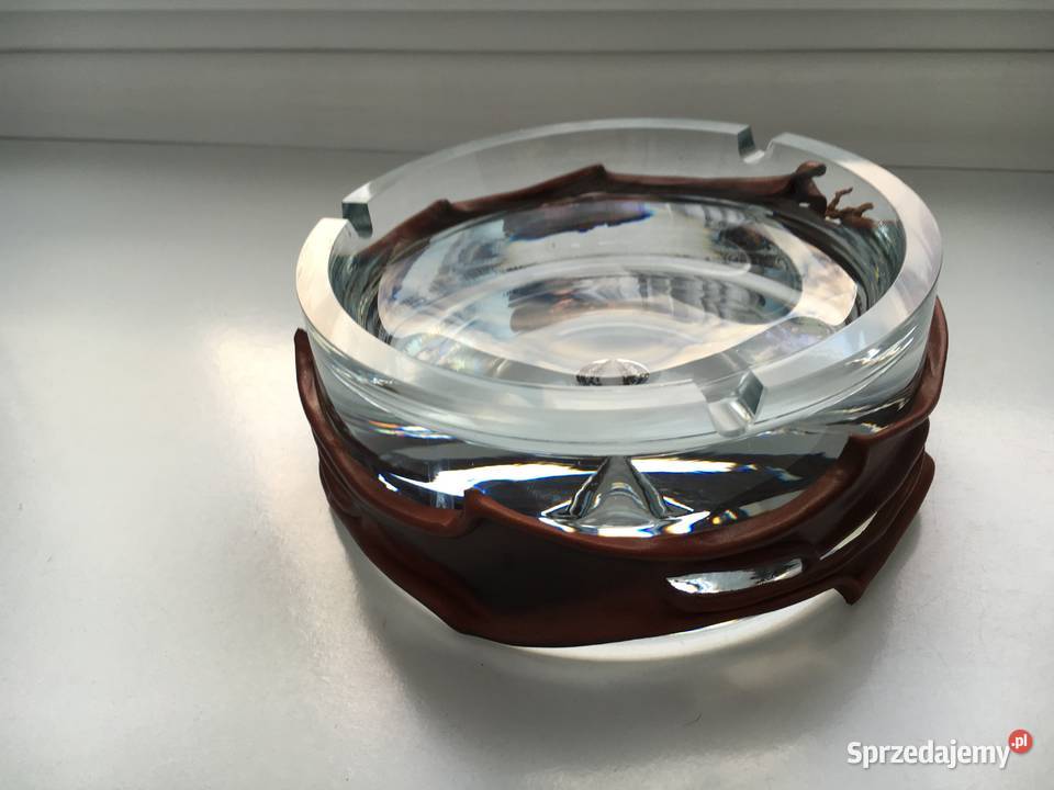 Popielniczka szklana w skórze mosiądz ceramiczna inny kolor Kwidzyn