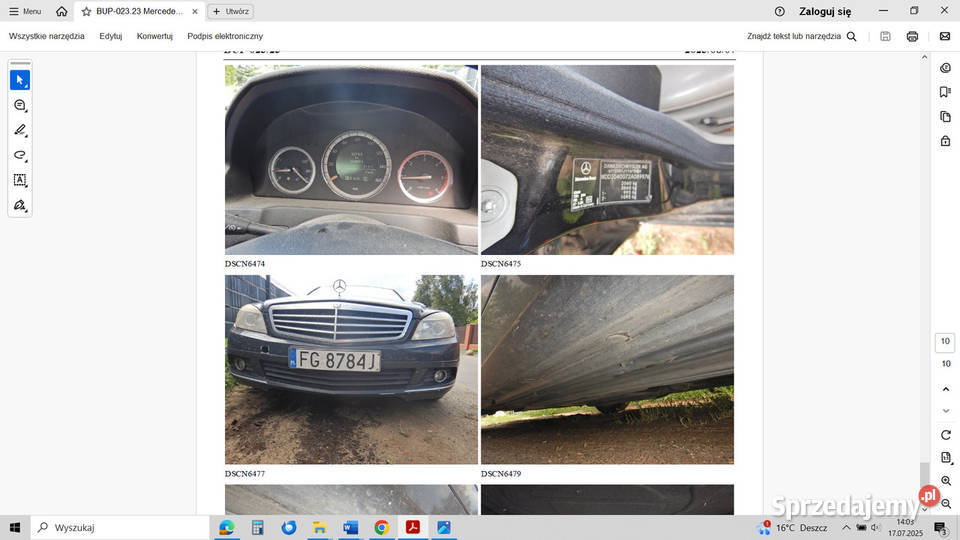 MERCEDESBENZ prod 2007 Klasa C Gorzów Wielkopolski sprzedam