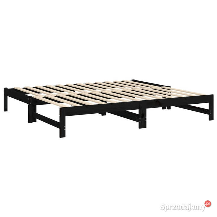Łóżko rozsuwane czarne 2x90x190 lite drewno Warszawa
