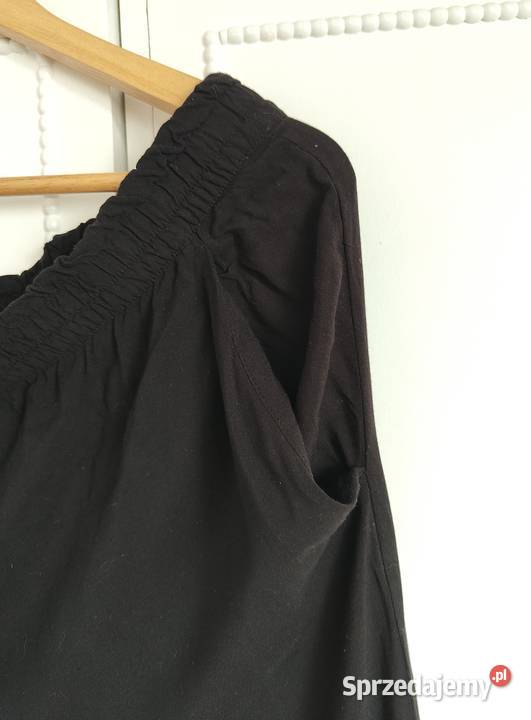 Czarne wiskozowe spodnie z gumką HM XL plus size H&M Szczecin
