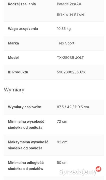 Rowerek stacjonarny Sprzęt do ćwiczeń Lublin