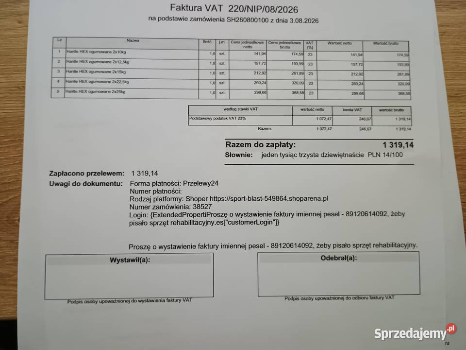 Ławka do ćwiczeń Hopsport zestaw hantli Hex