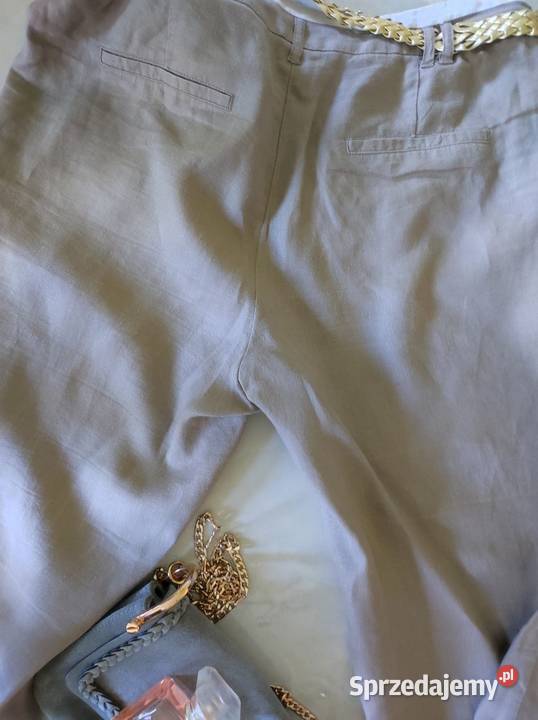 eleganckie wyjściowe letnie spodnie lniane Kielce sprzedam