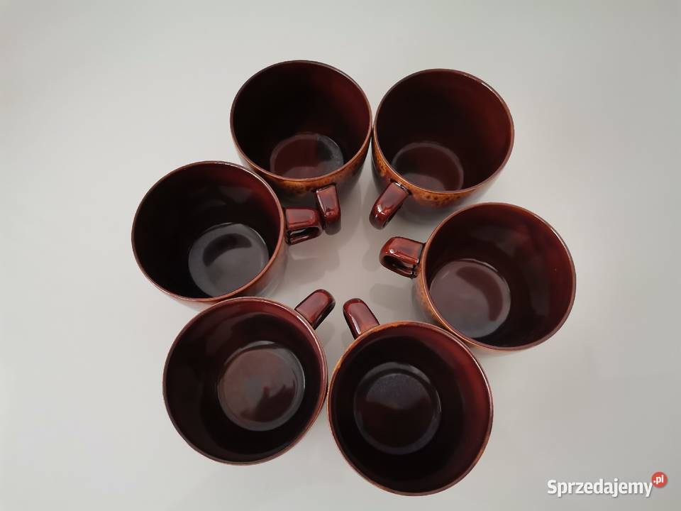 Stare nieużywane kubki N005 6 sztuk porcelit Katowice