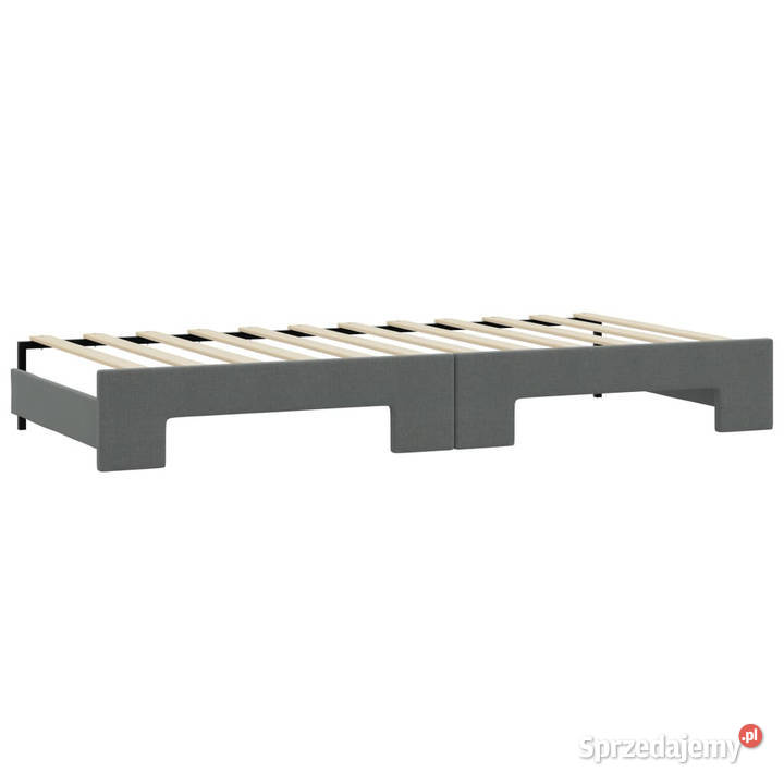Sofa rozsuwana z szufladami ciemnoszara tkanina