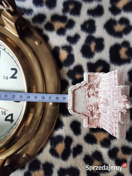 Piękny zegar ścienny okrętowy na jacht Vintage łódzkie