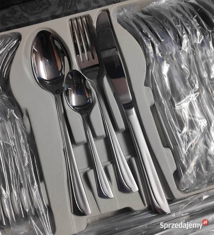 Sztućce komplet satyna 72el el w walizce defekt Łódź sprzedam
