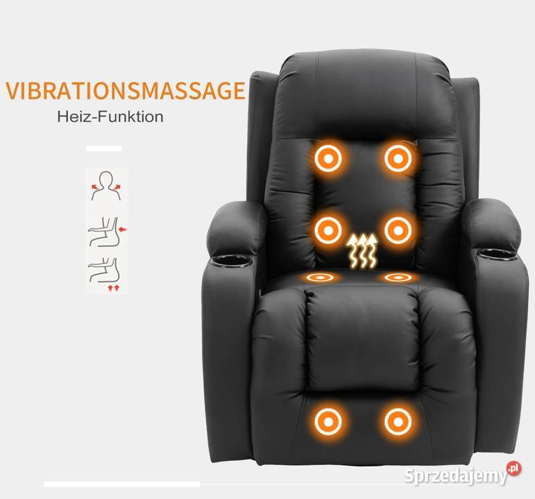 Fotel do masażu z funkcją podgrzewania bujania Brzesko