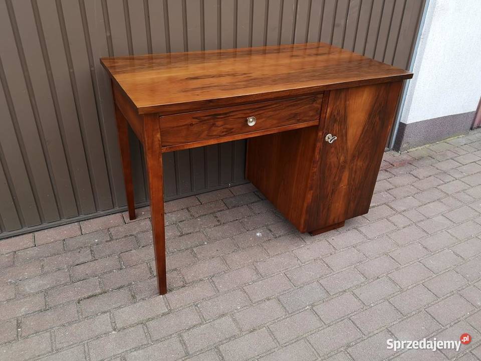 Biurko ARTDECO PRL Orzech Zgrabne Stare