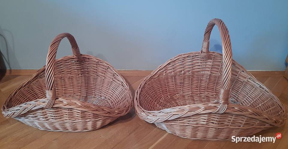 Wiklinowy duży wygodny kosz na drewno inny kolor Wieliczka