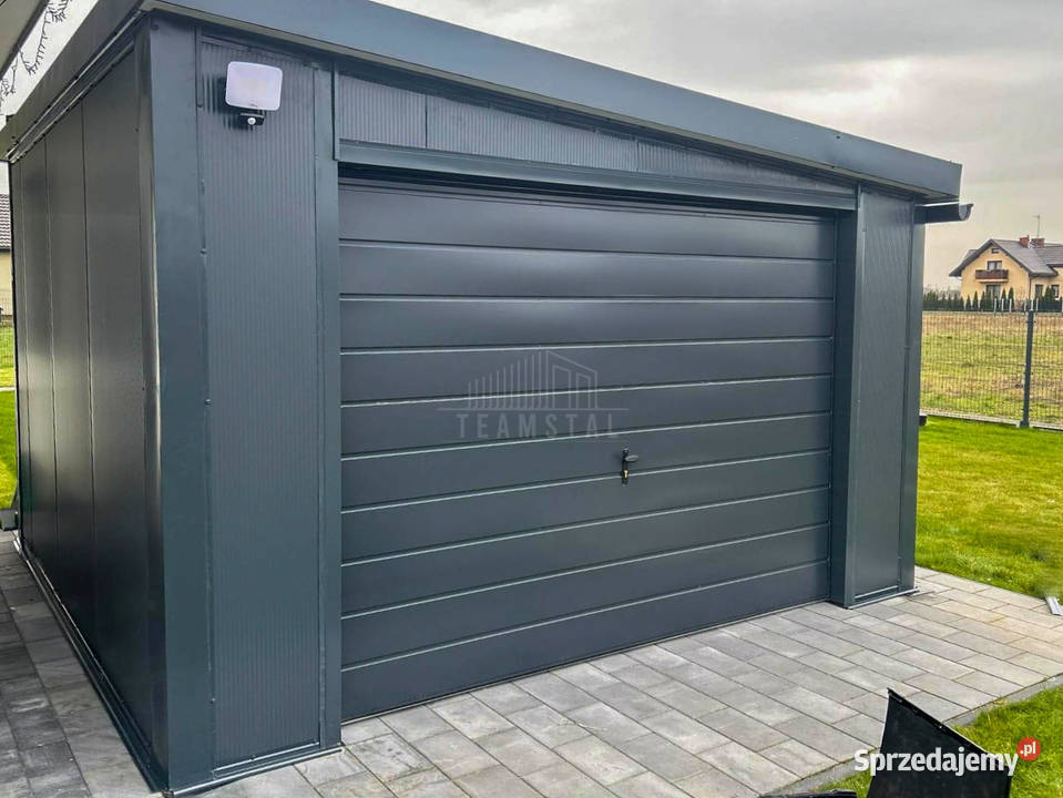 Garaż płyta warstwowa 4x4 Antracyt Dach spad w blacha Bydgoszcz