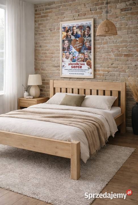 Łóżko z litego drewna dębowego Postolice