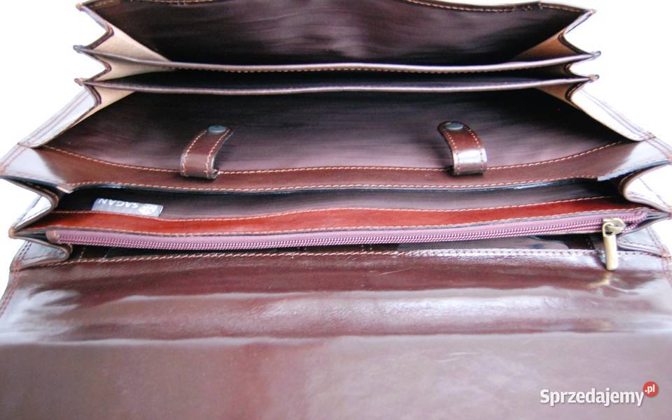 Sagan nowa torba teczka męska skórzana skóra Lublin