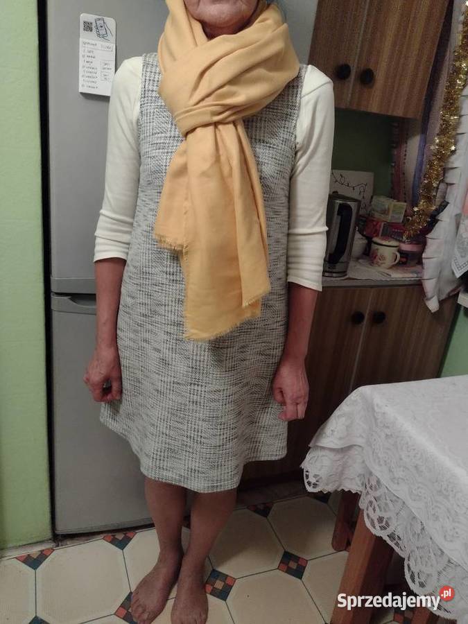 ZARAEkskluzywny żółty długi szal chusta ponczo Kraków sprzedam