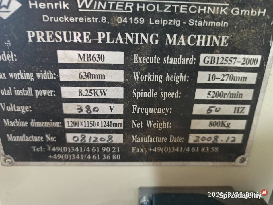 Grubościówka PERFECT MB 630 lignum Kłodawa