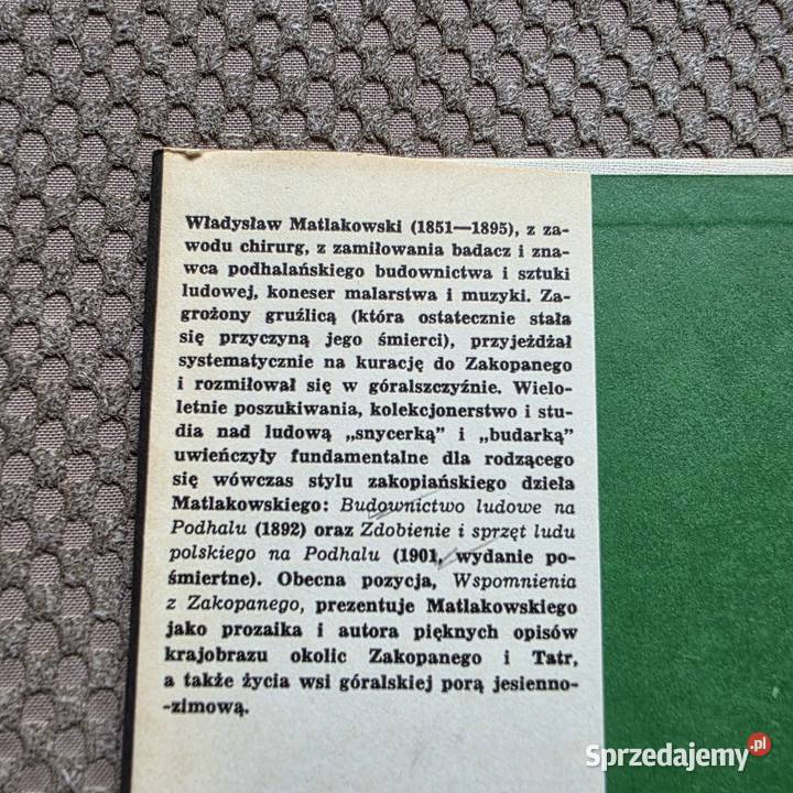 seria tatrzańska WL Wspomnienia z Zakopanego Książki i Podręczniki małopolskie