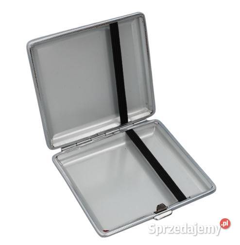 Papierośnica Metalowa Pokryta Skórą w Wzorem w