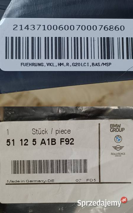 BMW 3 G20 G21 LCI ŚLIZG MOCOWANIE ZDERZAKA PRAWY osobowe